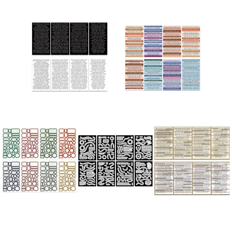 Confezione da 3 set di materiali per adesivi con testo vintage fai-da-te manuale