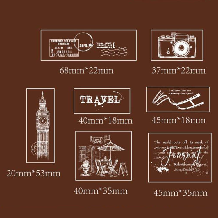 MOCARD Set di timbri in legno 7 in 1 Manuale Materiale fai da te, 7 In 1 Listening Wind, 7 In 1 Senyu Traveler, 7 In 1 Handicraft Diary, 7 In 1 Floating