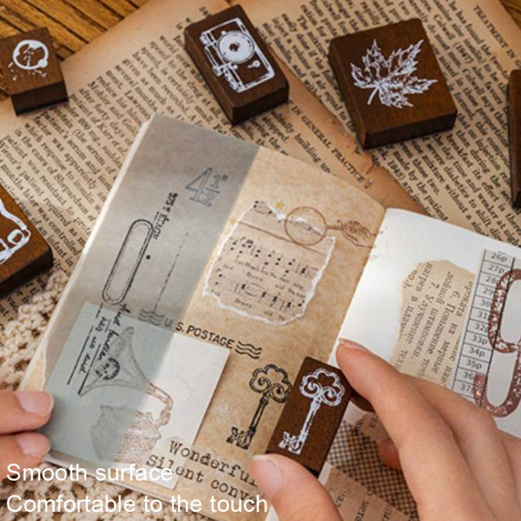 MOCARD Set di timbri in legno 7 in 1 Manuale Materiale fai da te, 7 In 1 Listening Wind, 7 In 1 Senyu Traveler, 7 In 1 Handicraft Diary, 7 In 1 Floating