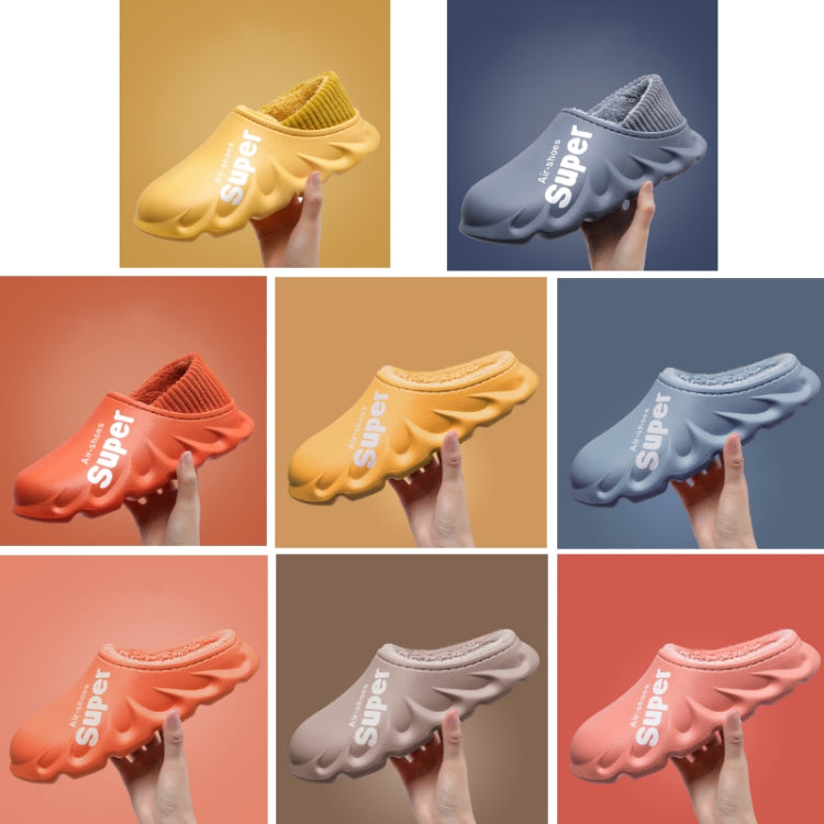 Pantofole in cotone impermeabile spesso velluto caldo invernale, Yellow, Blue Gray, Orange Red, Pink 8055, White 8055, Light Coffee 8055, Black 8055, Blue Gray 599, Duck Egg Green 599, Pink 599, Caramel 599, Dark Blue 599, Yellow 599, Yellow No Heel   ...