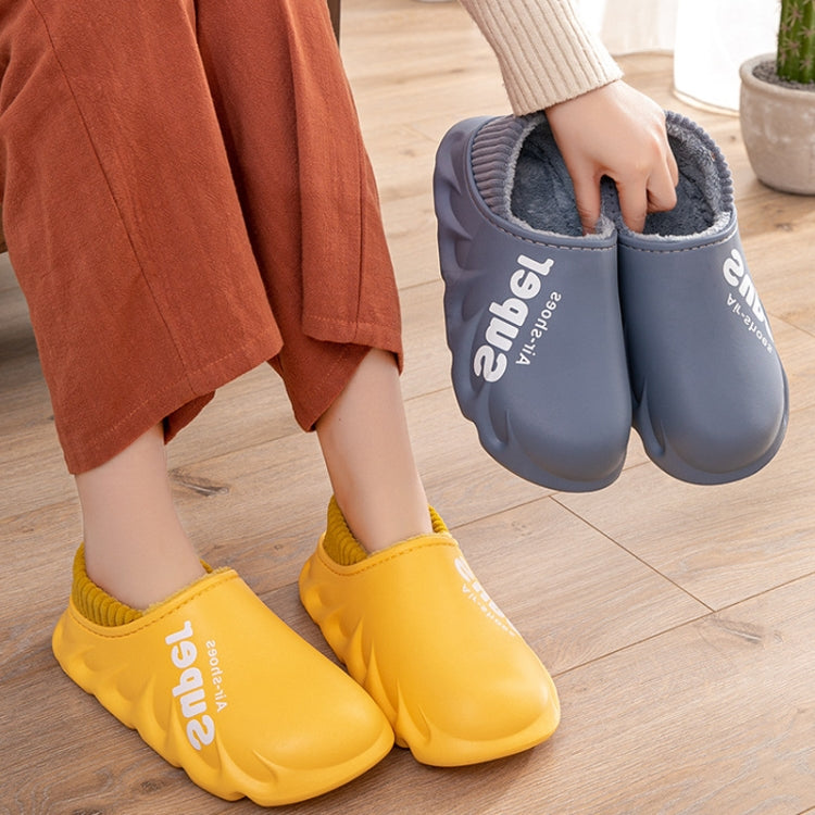 Pantofole in cotone impermeabile spesso velluto caldo invernale, Yellow, Blue Gray, Orange Red, Pink 8055, White 8055, Light Coffee 8055, Black 8055, Blue Gray 599, Duck Egg Green 599, Pink 599, Caramel 599, Dark Blue 599, Yellow 599, Yellow No Heel   ...