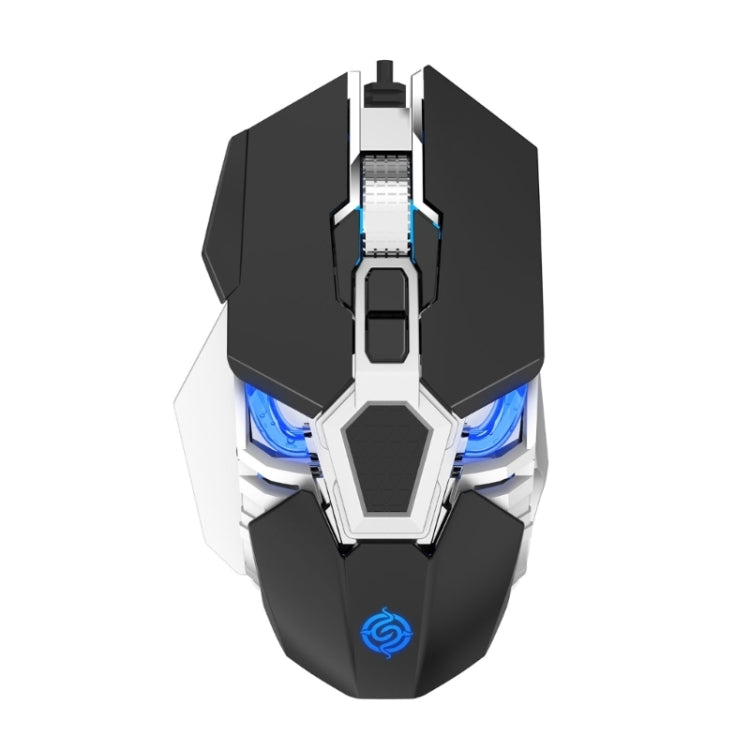 K-Snake Q18 9 tasti 6400 DPI Mouse da gioco cablato con macchina luminosa, lunghezza cavo: 1,5 m, Q18 Black, Q18 White