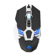 K-Snake Q18 9 tasti 6400 DPI Mouse da gioco cablato con macchina luminosa, lunghezza cavo: 1,5 m, Q18 Black, Q18 White
