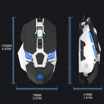 K-Snake Q18 9 tasti 6400 DPI Mouse da gioco cablato con macchina luminosa, lunghezza cavo: 1,5 m, Q18 Black, Q18 White