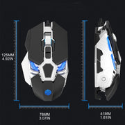K-Snake Q18 9 tasti 6400 DPI Mouse da gioco cablato con macchina luminosa, lunghezza cavo: 1,5 m, Q18 Black, Q18 White