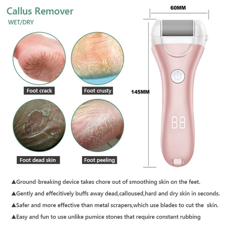 Smerigliatrice elettrica per piedi Display digitale Peeling per pedicure USB, Pink, Gold, Green