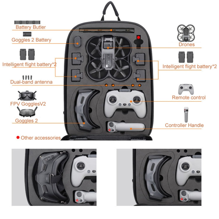 Borsa rigida impermeabile per DJI Avata 48x35x20 cm