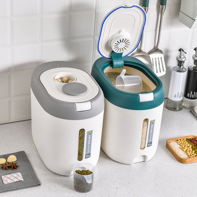 Secchio per riso da cucina sigillato a prova di umidità e polvere, Red 10kg, Red 5kg, Gray 10kg, Gray 5kg, Blue 10kg, Blue 5kg, Green 10kg, Green 5kg