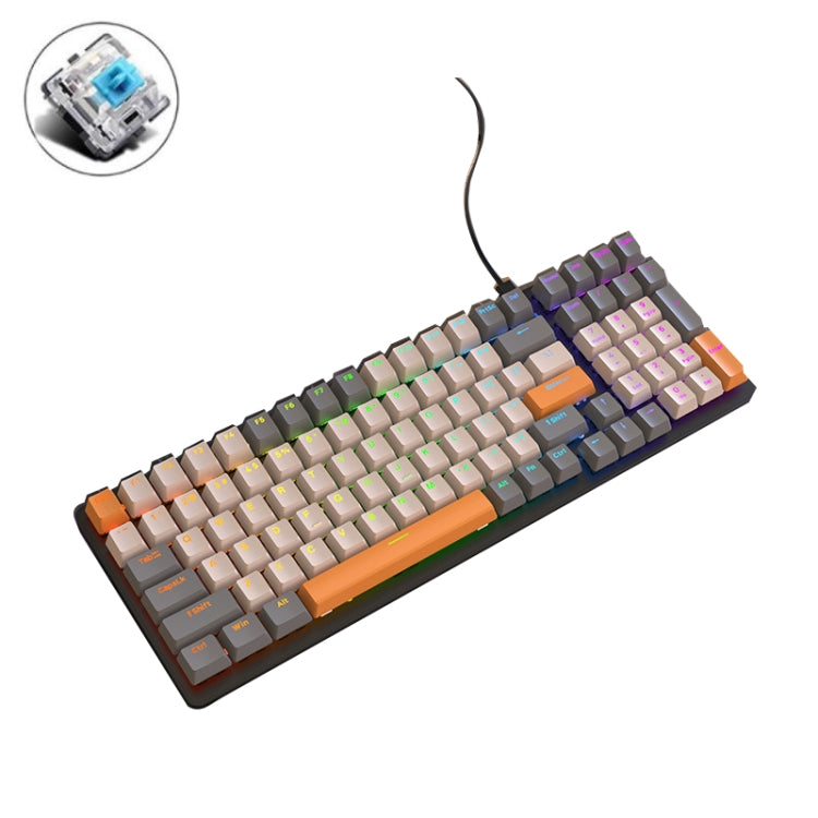 ZIYOU LANG K3 100 Tasti Gioco Tastiera meccanica cablata incandescente, lunghezza cavo: 1,5 m, stile:, K3 Micro Light Version Green Axis, K3 Micro Light Version Red Axis, K3 Water Green Version Green Axis, K3  Water Green Version Red Axis��������������...