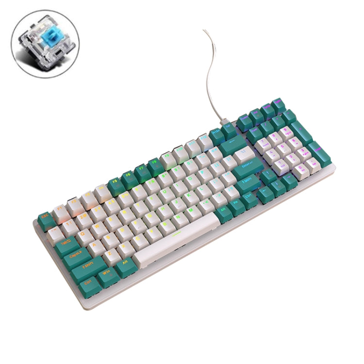 ZIYOU LANG K3 100 Tasti Gioco Tastiera meccanica cablata incandescente, lunghezza cavo: 1,5 m, stile:, K3 Micro Light Version Green Axis, K3 Micro Light Version Red Axis, K3 Water Green Version Green Axis, K3  Water Green Version Red Axis��������������...