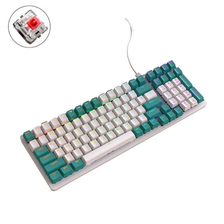 ZIYOU LANG K3 100 Tasti Gioco Tastiera meccanica cablata incandescente, lunghezza cavo: 1,5 m, stile:, K3 Micro Light Version Green Axis, K3 Micro Light Version Red Axis, K3 Water Green Version Green Axis, K3  Water Green Version Red Axis��������������...