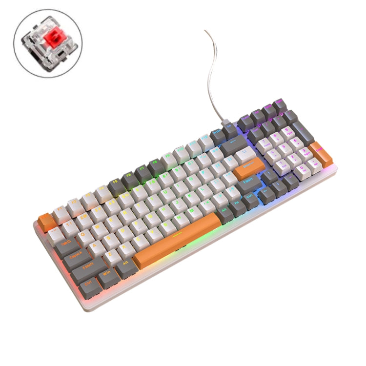 ZIYOU LANG K3 100 Tasti Gioco Tastiera meccanica cablata incandescente, lunghezza cavo: 1,5 m, stile:, K3 Micro Light Version Green Axis, K3 Micro Light Version Red Axis, K3 Water Green Version Green Axis, K3  Water Green Version Red Axis              ...