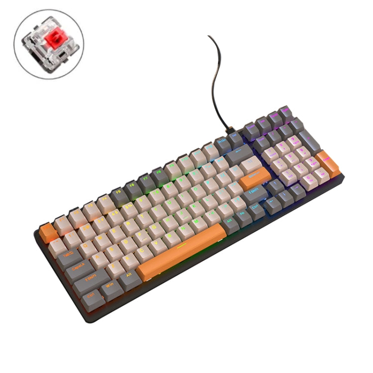 ZIYOU LANG K3 100 Tasti Gioco Tastiera meccanica cablata incandescente, lunghezza cavo: 1,5 m, stile:, K3 Micro Light Version Green Axis, K3 Micro Light Version Red Axis, K3 Water Green Version Green Axis, K3  Water Green Version Red Axis��������������...