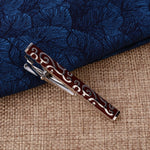 Fermacravatta da uomo d'affari in ottone lucido da 2 pezzi, Black Strips, Black Beard, Black Glossy, Black Silver Stripe, Silver Stripe, Red Pattern, Golden Pattern, Silver Black, Silver Batch Flower, Black Batch Flower, Golden Batch Flower            ...