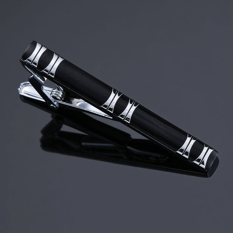 Fermacravatta da uomo d'affari in ottone lucido da 2 pezzi, Black Strips, Black Beard, Black Glossy, Black Silver Stripe, Silver Stripe, Red Pattern, Golden Pattern, Silver Black, Silver Batch Flower, Black Batch Flower, Golden Batch Flower            ...