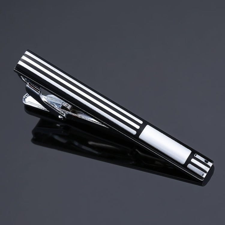Fermacravatta da uomo d'affari in ottone lucido da 2 pezzi, Black Strips, Black Beard, Black Glossy, Black Silver Stripe, Silver Stripe, Red Pattern, Golden Pattern, Silver Black, Silver Batch Flower, Black Batch Flower, Golden Batch Flower            ...