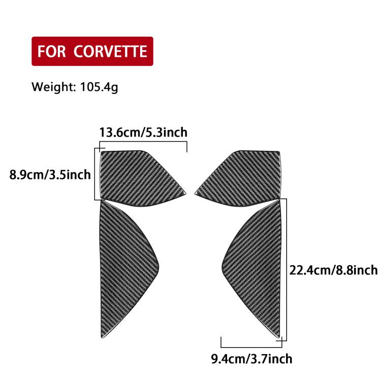 Adesivi decorativi per slot anteriore per Chevrolet Corvette C8, 4 pezzi/set