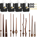Kit di riparazione del quadrante dell'orologio al quarzo Parti dell'orologio da parete fai-da-te,Spec:, 4 Movements+4 Sets Needles, Movement+S01 Wooden Needle, Movement+S02 Wooden Needle, Movement+S03 Wooden Needle, Movement+S04 Wooden Needle