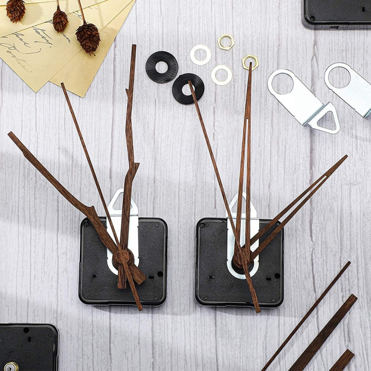 Kit di riparazione del quadrante dell'orologio al quarzo Parti dell'orologio da parete fai-da-te,Spec:, 4 Movements+4 Sets Needles, Movement+S01 Wooden Needle, Movement+S02 Wooden Needle, Movement+S03 Wooden Needle, Movement+S04 Wooden Needle