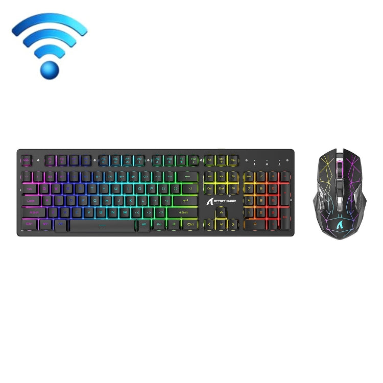 Attack Shark T3RGB Set tastiera e mouse wireless luminosi RGB, Attack Shark T3 Black, Attack Shark T3 White