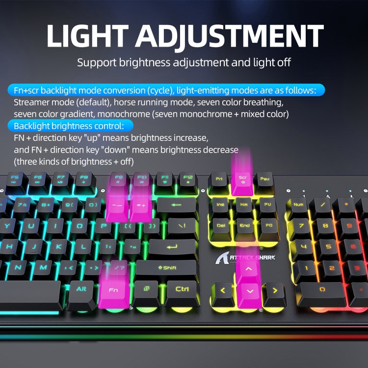 Attack Shark T3RGB Set tastiera e mouse wireless luminosi RGB, Attack Shark T3 Black, Attack Shark T3 White