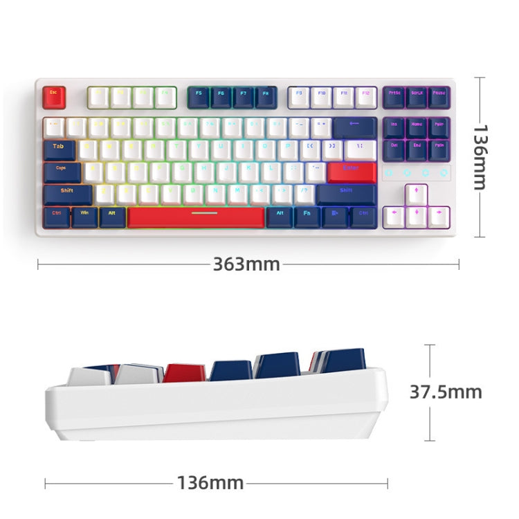 ZIYOU LANG K87 Tastiera meccanica cablata sostituibile a caldo con 87 tasti, lunghezza cavo: 1,5 m, stile:, K87 Red Shaft (Blue Ice Blue Light), K87 Green Shaft (Micr-light White Light), K87 Red Shaft (Micr-light White Light)���������������������������...