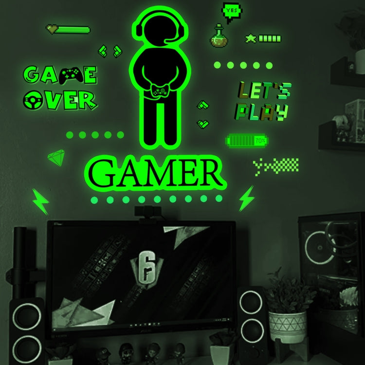 Adesivo luminoso da parete Gamepad 58x43 cm verde e blu