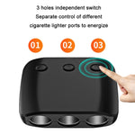 3 in 1 120W Accendisigari per auto Interruttore indipendente Caricatore doppio USB, ZNB03S