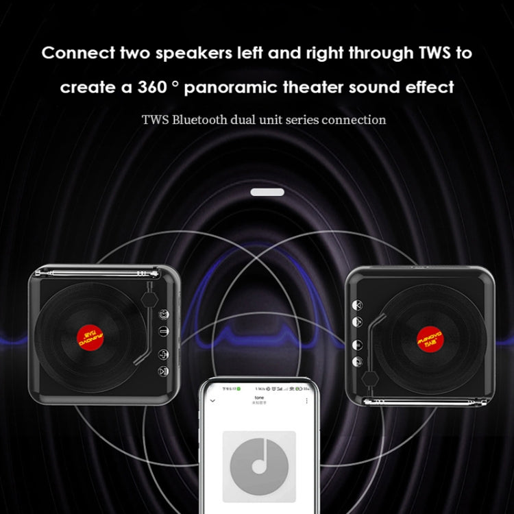 Mini altoparlante Bluetooth giradischi H3 design vinile