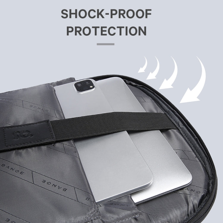 BANGE BG-2575 Zaino per laptop impermeabile antifurto Zaino da lavoro quotidiano da 15,6 pollici, BG-2575 Black, BG-2575  Grey
