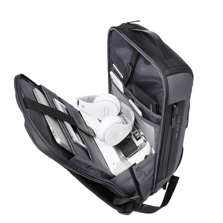 BANGE BG-7216plus Zaino da viaggio impermeabile antifurto da uomo Borsa per laptop da 15,6 pollici, BG-7216plus (Black), BG-7216plus (Grey)