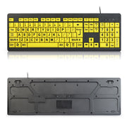 T801 104 tasti Special People Children Old Man Grandi lettere Tastiera cablata USB, lunghezza cavo: 1,38 m, T801 Yellow