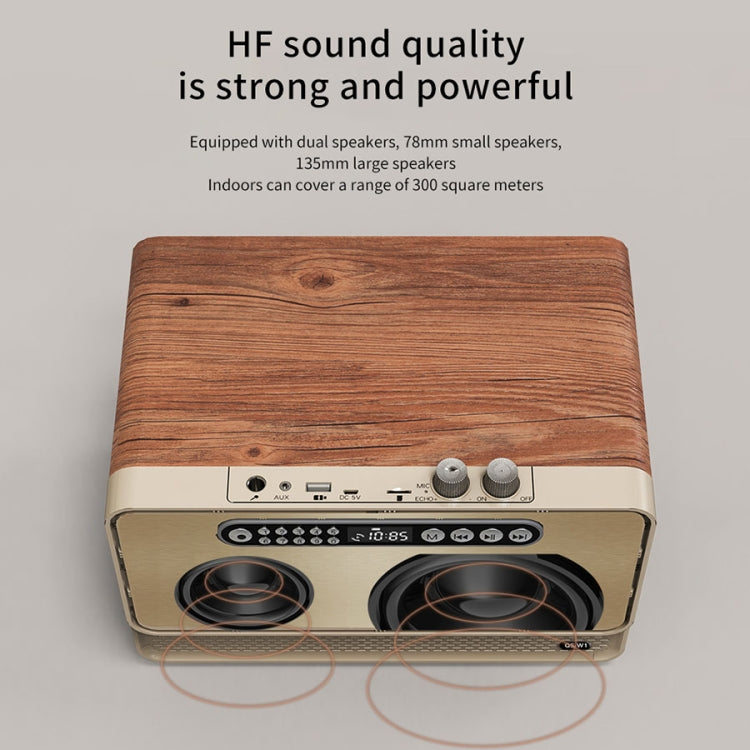 Altoparlante Bluetooth wireless in legno W1 con effetti HIFI