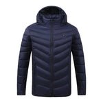 Giacca riscaldata elettrica invernale USB Giacca termica calda, 4 Zone Blue S, 4 Zone Blue M, 4 Zone Blue L, 4 Zone Blue XL, 4 Zone Blue XXL, 4 Zone Blue 3XL, 4 Zone Blue 4XL, 4 Zone Black  S, 4 Zone Black  M, 4 Zone Black  L, 4 Zone Black  XL         ...