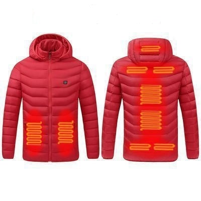 Giacca riscaldata elettrica invernale USB Giacca termica calda, 9 Zone Blue XL, 9 Zone Blue XXL, 9 Zone Blue 3XL, 9 Zone Blue 4XL, 9 Zone Red S, 9 Zone Red M, 9 Zone Red L, 9 Zone Red XL, 9 Zone Red XXL, 9 Zone Red 3XL, 9 Zone Red 4XL                  ...