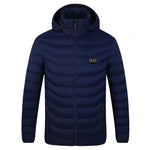 Giacca riscaldata elettrica invernale USB Giacca termica calda, 19 Zone 4 Control Blue L, 19 Zone 4 Control Blue XL, 19 Zone 4 Control Blue XXL, 19 Zone 4 Control Blue 3XL, 19 Zone 4 Control Blue 4XL