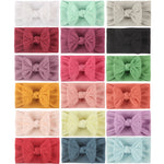 5 pezzi Copricapo per bambini in nylon jacquard morbido Fascia per capelli con fiocco per bambini