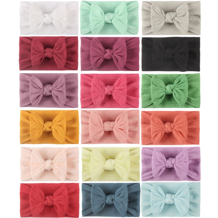 5 pezzi Copricapo per bambini in nylon jacquard morbido Fascia per capelli con fiocco per bambini