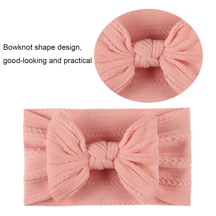 5 pezzi Copricapo per bambini in nylon jacquard morbido Fascia per capelli con fiocco per bambini