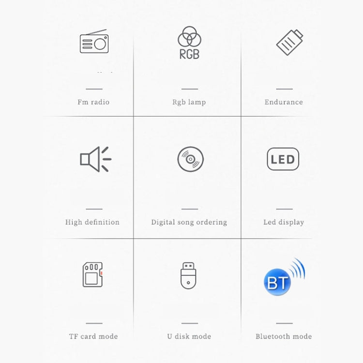 TEMEIYIN Scheda display digitale a LED Altoparlante radio Bluetooth Lettore portatile per esercizi mattutini, Red, Red with Light