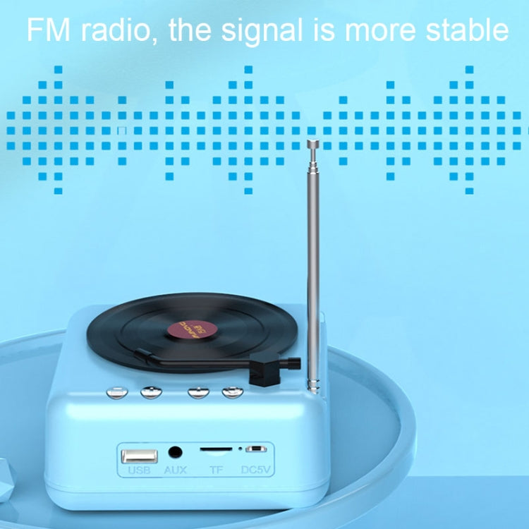 Manovo H3 Macaron Giradischi in vinile Altoparlante Bluetooth Radio retrò Stereo, Pink, Yellow, Blue