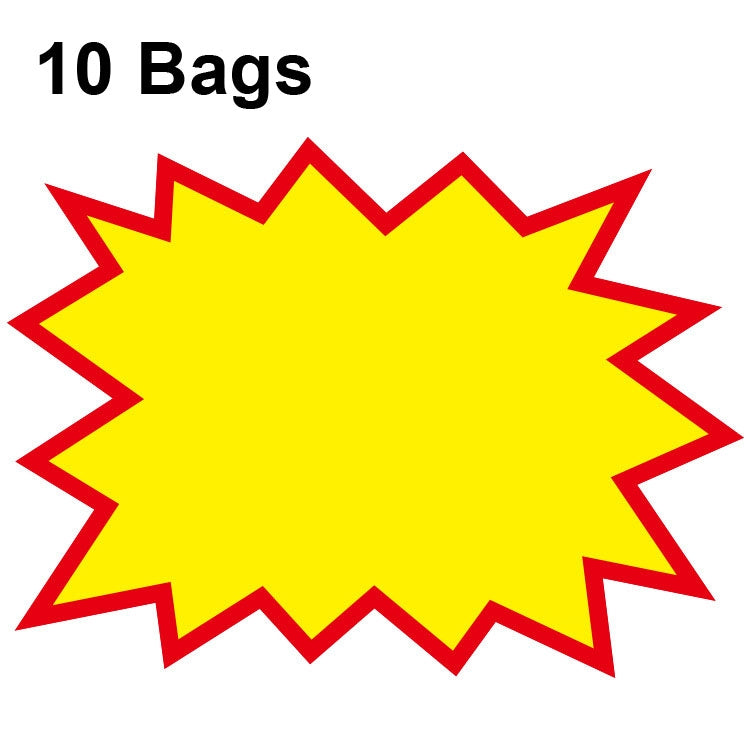 10 buste 25x19 cm Adesivo esplosione Etichetta prezzo prodotto Etichetta prezzo supermercato, WM-001, WM-002, WM-003, WM-005, WM-006, WM-007, WM-008, WM-009, WM-010, WM-011, WM-012, WM-013, XD-511, XD-520, XD-532, XD-537, XD-541, XD-559