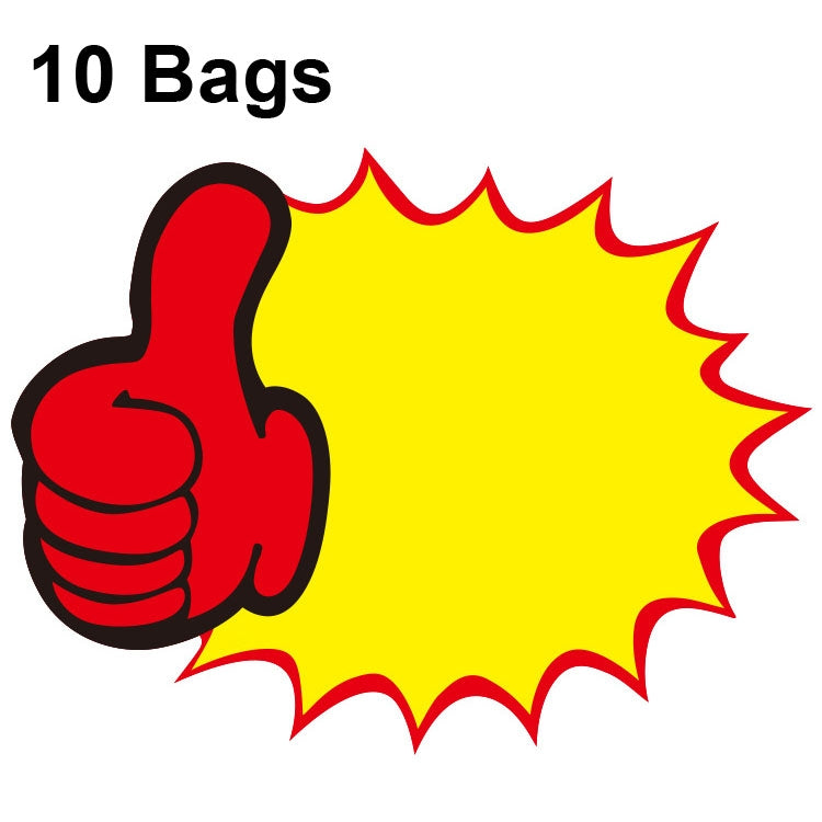 10 buste 25x19 cm Adesivo esplosione Etichetta prezzo prodotto Etichetta prezzo supermercato, WM-001, WM-002, WM-003, WM-005, WM-006, WM-007, WM-008, WM-009, WM-010, WM-011, WM-012, WM-013, XD-511, XD-520, XD-532, XD-537, XD-541, XD-559