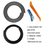 Guarnizione in elastomero per auto Striscia di gomma Quadro strumenti a prova di perdite antipolvere insonorizzante universale, N856 Carbon Fiber Pattern, 2pcs N856 No Fiber Pattern
