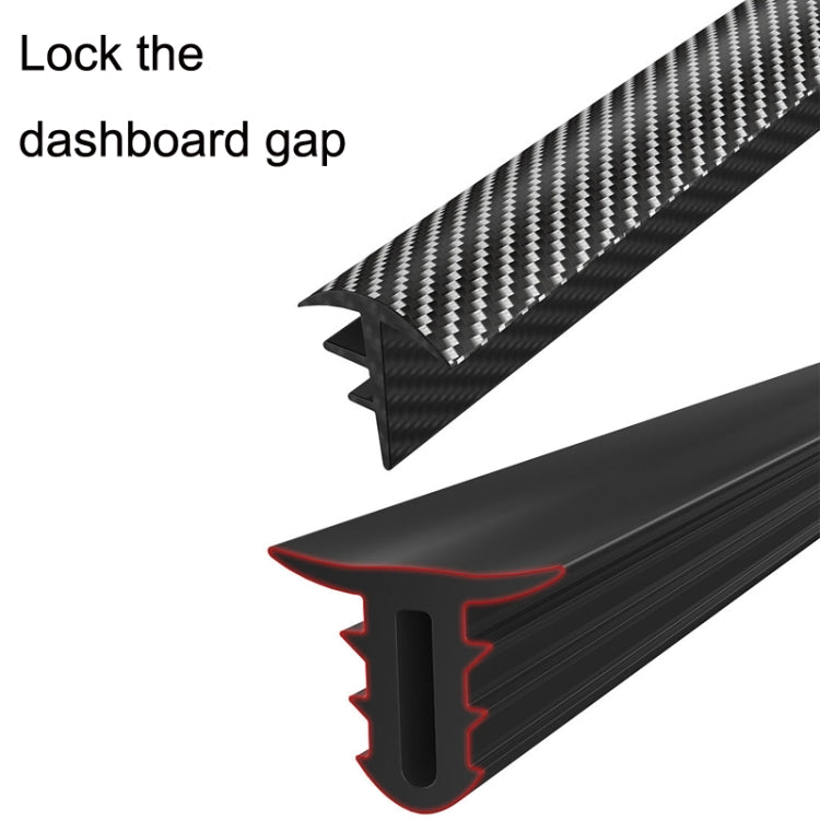 Guarnizione in elastomero per auto Striscia di gomma Quadro strumenti a prova di perdite antipolvere insonorizzante universale, N856 Carbon Fiber Pattern, 2pcs N856 No Fiber Pattern