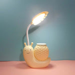 L-0 Cartoon Lumaca Portapenne USB Ricaricabile LED Soft Eye-Protezione Lampada da scrivania