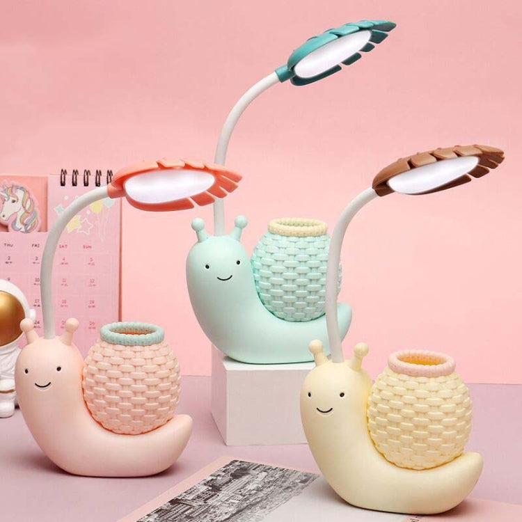 L-0 Cartoon Lumaca Portapenne USB Ricaricabile LED Soft Eye-Protezione Lampada da scrivania