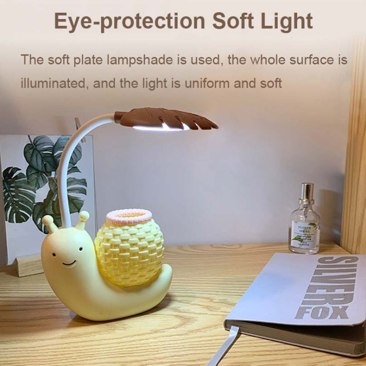 L-0 Cartoon Lumaca Portapenne USB Ricaricabile LED Soft Eye-Protezione Lampada da scrivania