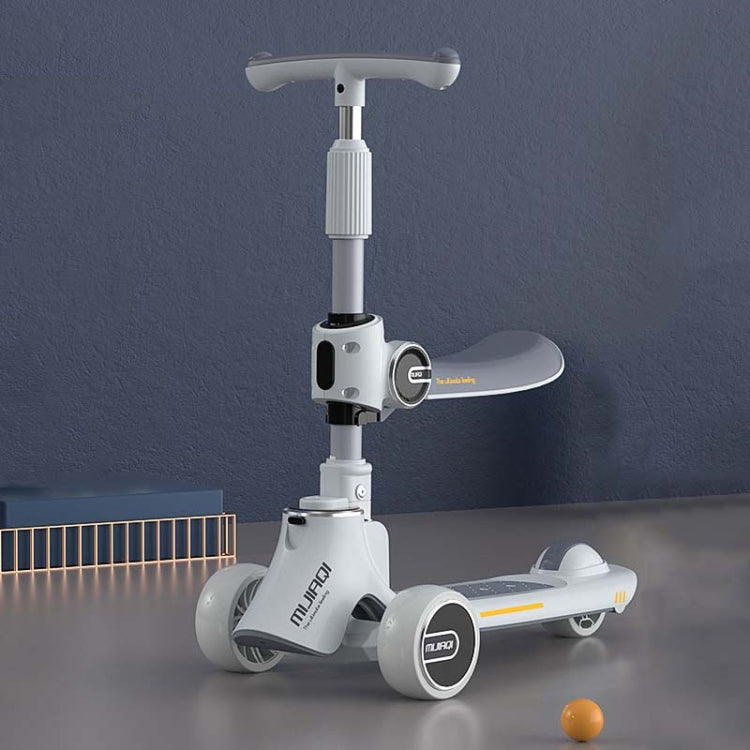 MIJIAQI 01 Scooter per bambini pieghevole multifunzionale 3 in 1 con musica e luci, specifiche:, White Seat, Gray Seat, Pink Seat, Blue Seat, White, Gray, Pink, Blue