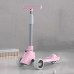 MIJIAQI 01 Scooter per bambini pieghevole multifunzionale 3 in 1 con musica e luci, specifiche:, White Seat, Gray Seat, Pink Seat, Blue Seat, White, Gray, Pink, Blue